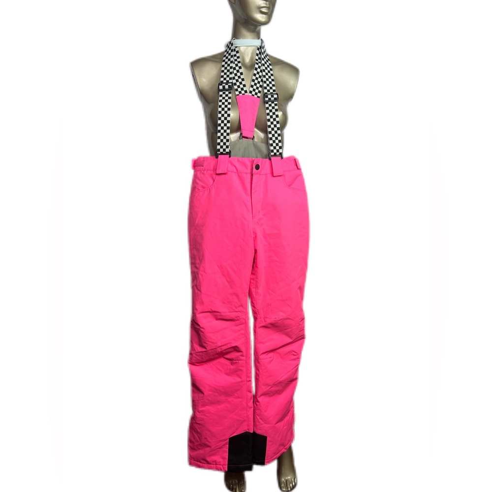 Bright Overalls Checkered Pink Snow Ski Pants ❄️